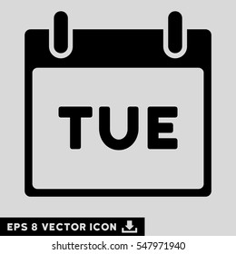 Tuesday Calendar Page icon. Vector EPS illustration style is flat iconic symbol, black color.
