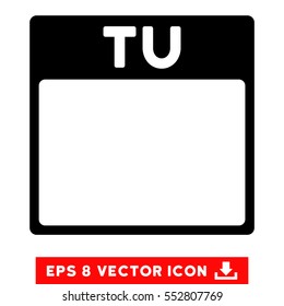 Tuesday Calendar Page icon. Vector EPS illustration style is flat iconic symbol, black color.