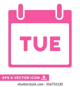 Tuesday Calendar Page icon. Vector EPS illustration style is flat iconic symbol, pink color.