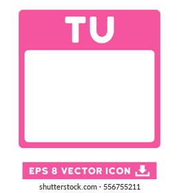 Tuesday Calendar Page icon. Vector EPS illustration style is flat iconic symbol, pink color.