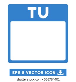 Tuesday Calendar Page icon. Vector EPS illustration style is flat iconic symbol, cobalt color.