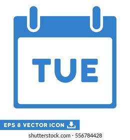 Tuesday Calendar Page icon. Vector EPS illustration style is flat iconic symbol, cobalt color.