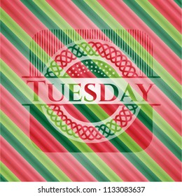 Tuesday christmas badge background.