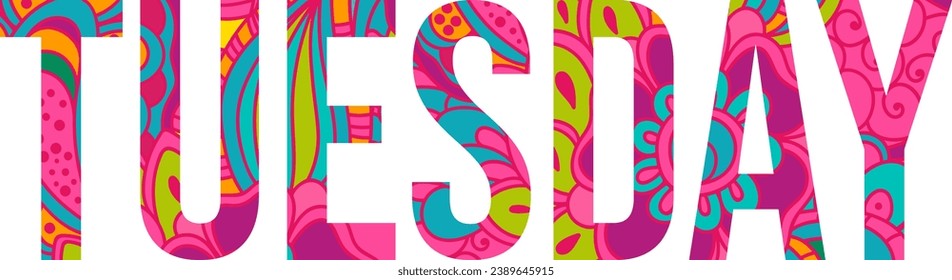 Tuesday colorful doodle pattern name