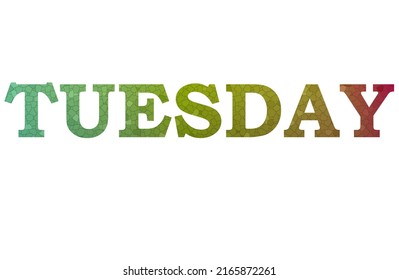 Tuesday Colorful Typography Text Banner Vector Stock Vector (Royalty ...