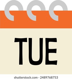 Imagen o Clipart del Vector de la fecha o del calendario del martes para el trabajo o el negocio del proyecto
