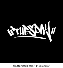 Tuesday Day Week Graffiti Font Letters Stock Vector (Royalty Free ...