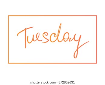 Tuesday. A day of a week. Weekdays vector design element