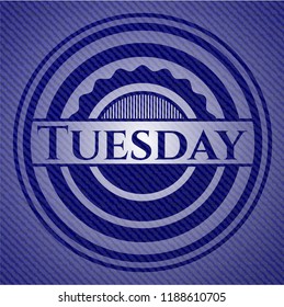 Tuesday emblem with jean background