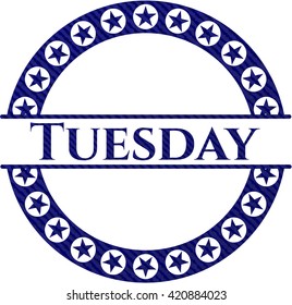 Tuesday emblem with jean high quality background
