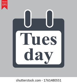 icono del vector de fecha de evento de martes, icono de fecha de calendario.