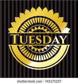 Tuesday gold shiny badge