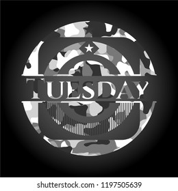 Tuesday grey camouflage emblem