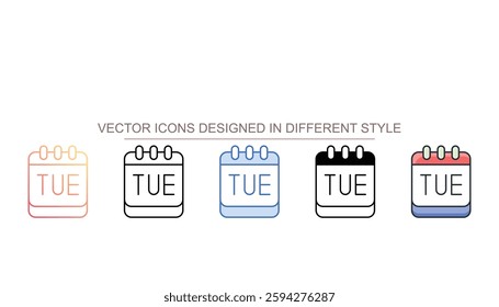 Tuesday icon design with white background stock illustration