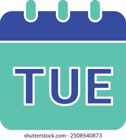 Tuesday Icon and Illustration for Calendar and Weekday-Themed Designs