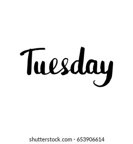 Tuesday Lettering Vector Isolated Illustration Brush Stock Vector ...