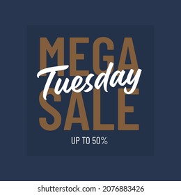 tuesday mega sale post vector