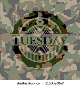 Tuesday on camouflage texture