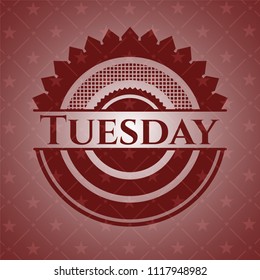 Tuesday red emblem. Retro