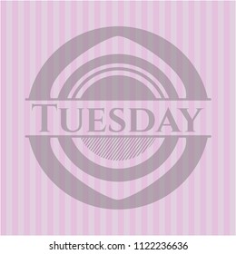 Tuesday retro style pink emblem