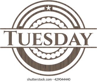 Tuesday retro style wood emblem