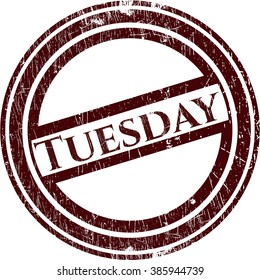 Tuesday rubber grunge stamp