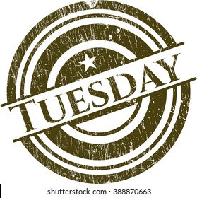Tuesday rubber grunge stamp