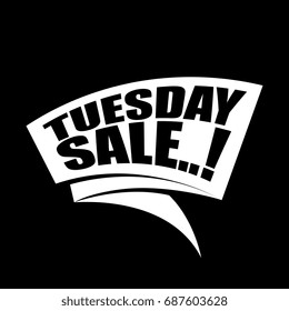 Tuesday sale labels banners
