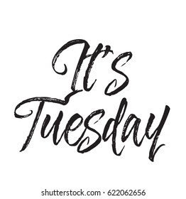 it's tuesday, text design. Vector calligraphy. Typography poster. Usable as background.