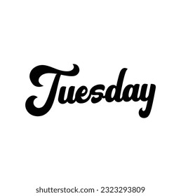 Tuesday typography logo design vector