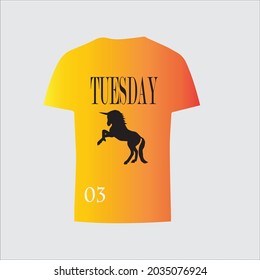 Tuesday. unicorn lovely t-shirt.its look beautiful t-shirt