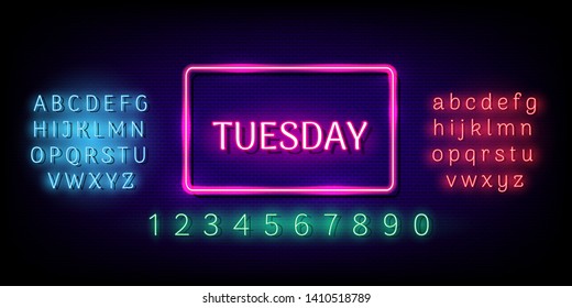 Tuesday Vector Banner Tuesdaydesign Template Neon Stock Vector (Royalty ...