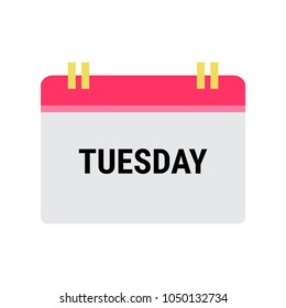 Tuesday. Vector flat daily icon