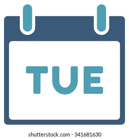 Tuesday vector icon. Style is bicolor flat symbol, cyan and blue colors, rounded angles, white background.
