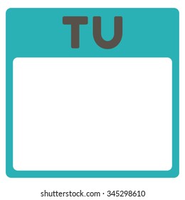 Tuesday vector icon. Style is bicolor flat symbol, grey and cyan colors, rounded angles, white background.