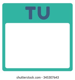Tuesday vector icon. Style is bicolor flat symbol, cobalt and cyan colors, rounded angles, white background.