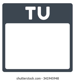 Tuesday vector icon. Style is flat symbol, smooth blue color, rounded angles, white background.