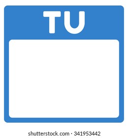 Tuesday vector icon. Style is flat symbol, cobalt color, rounded angles, white background.