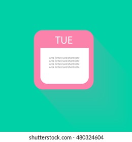 Tuesday weekly short paper note with the days of the week