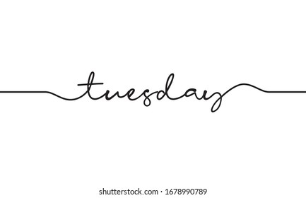 tuesday word handwritten design vector