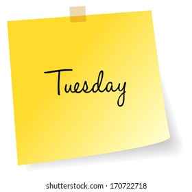 Tuesday Yellow Sticky Note