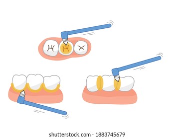 Tuft brush toothpaste leftover food