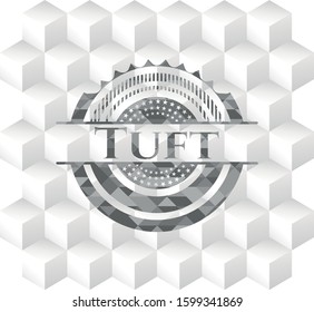 Tuft grey emblem with cube white background