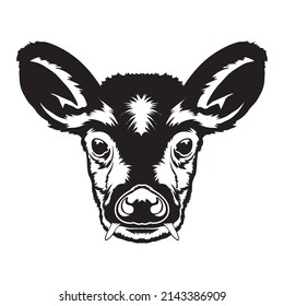 Ilustración vectorial de la cara de ciervo tufado en estilo dibujado a mano, perfecto para diseño de camisetas y mascotas 