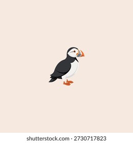 Tufted Puffin icon flat vector design.