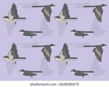 Tufted Titmouse Flying Bird Cartoon Character Seamless Wallpaper Background
