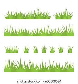 Tufts of grass. A set of design elements of nature. Vector illustration.