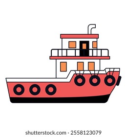 Tug boat icon illustration vector