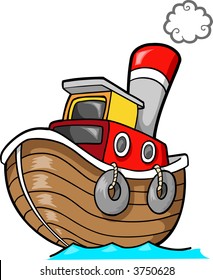 Tug Boat Vector Illustration