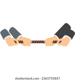 Tug the rope. Leadership concept, vector illustration